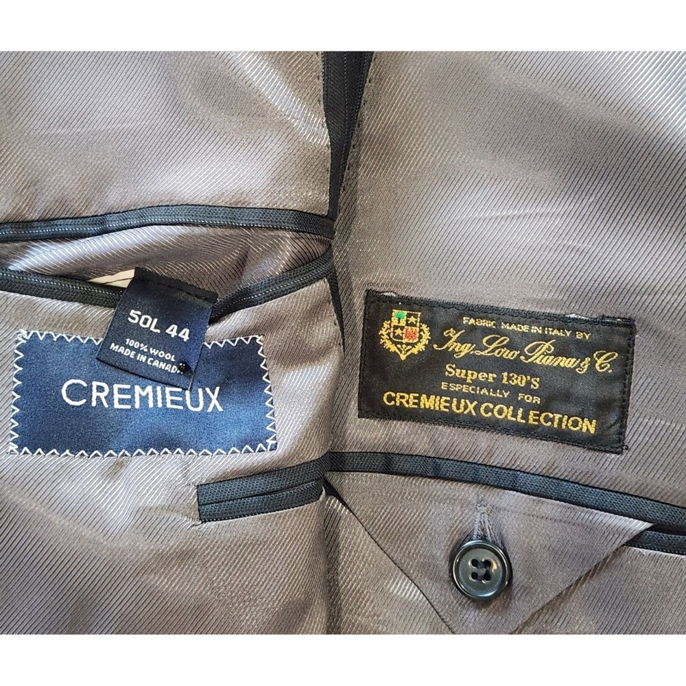 50 LORO PIANA Cremieux Black Blazer Pinstripe Fine Wool Wedding Formal Club New